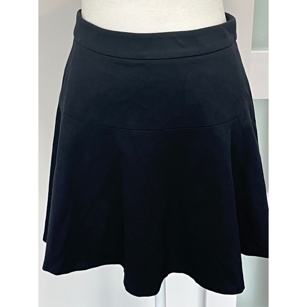 Banana Republic‎ Black Ponte Knit Fit Flare Mini Skirt Size 0